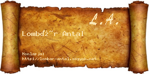 Lombár Antal névjegykártya